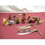 Three Beswick Beneagles scotch whisky, miniature whisky decanters in the form of Golden Eagle, The