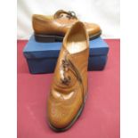 Boxed as new T.Jackson full Oxford brogues in oak with leather soles size 11