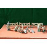 Collection of alloy farmyard animals inc. farmers wife, cow, calf,fences, sheep, rabbits,etc