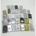 Collection of Zippo lighters inc. Marlboro, BMW, Real Madrid, U.S.M.A. West Point, royal air force