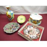 Early C20th Royal crown derby Imari pattern plate makers mark, painted and impressed mark t the base