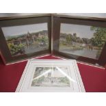 Jane Pearson (British, late C20th), Pair of watercolours of Knaresborough, and a watercolour by C.
