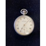 H Samuel, Manchester, "Everite" open faced keyless pocket watch, three piece case with snap on bezel
