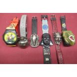 1999 Star Wars Darth Maul quartz digital wrist watch, 1996 Darth Vader quartz digital wrist watch,