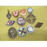 Selection of religious pin and other badges including Church of Scotland Women's Guild, Church Girls