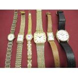 Loris quartz wristwatch with date, Limit international gold plated 17 jewel cocktail watch, four