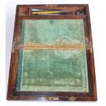 Owain Wyn Evans Collection - Victorian folding writing slope with mother of pearl inlay, W35cm x