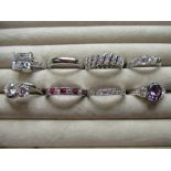 Collection of sterling silver rings, gross 1.ozt (8)