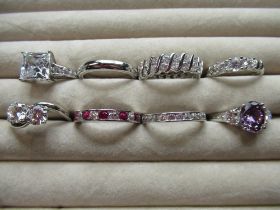 Collection of sterling silver rings, gross 1.ozt (8)