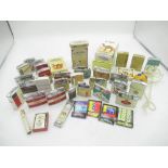 Collection of lighters and matches for cigarette companies inc. Camel, Malboro, Golden Virginia,