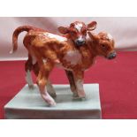 Royal Worcester "Calves" modelled by Doris Lindner green Royal Worcester stamp Rd.No. 813610