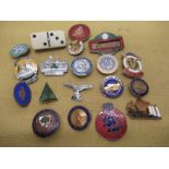 Selection of various enamel and other pin badges, including Mines Rescue Service, Glasgow School,