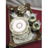 Various ceramics including Minton's, Spode glass bowl, Royal Doulton, etc