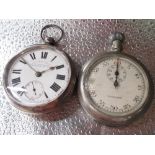 F. A. Woodroffe, Stockton on Tees, "The Reliable" silver open face key wound pocket watch, signed