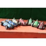 Collection of vintage racing cars inc. Dinky Alfa Romeo, Dinky HWM, Cresent toys Maserati, BRM