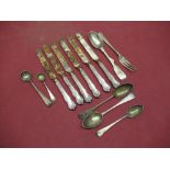 Set of six Geo.V hallmarked Sterling silver handled tea knives by James Deakin & Sons, Sheffield,