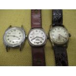 Buren Grand Prix silver cushion cased hand wound wristwatch, signed two toned silvered dial with