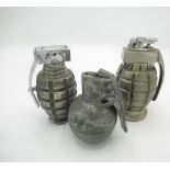 Three grenade desk lighters