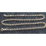 9ct yellow gold belcher chain necklace with spring ring clasp, stamped 375, L50cm, 8.2g