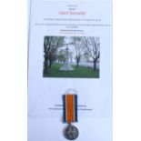 WWI casualty 1914-1918 war medal awarded to 6704 Gnr. Cecil Donnelly 4th Bde. Australian Field
