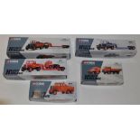 Five boxed Corgi diecast metal vehicles, including Wynns Scammell articulated Bedford S