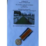 WWI casualty Great War medal awarded to Pte. J. J Taljaard (691 3rd Regiment South African