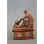 Danbury Mint "The Miracle Of Dunkirk", painted resin sculpture with a contemporary 1 penny piece and