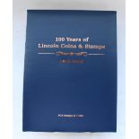 PCS 100 years of Lincoln Coins and Stamps 1909-2009 in blue folder