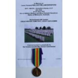 WWI casualty victory medal awarded to 3411 LCpl Wallace William Beresford 16th Battalion
