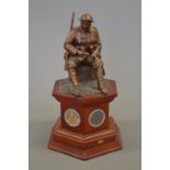 Danbury Mint World War I Centenary sculpture of a sitting British soldier, with 5 contemporary