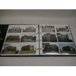 Folder containing approximately three hundred postcards of castles such as Waterford, Whittington,