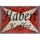 Habert Kaffee steel plate enamelled advertising sign, L40.5 x 27.8cm