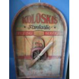 Koloskis Fantastic Flying service painted arched top wooden sign with spinning propeller, H92cm
