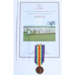 WWI Casualty victory medal awarded 12377 Pte. A Carter 2nd/4th Bn. The Loyal North Lancashire