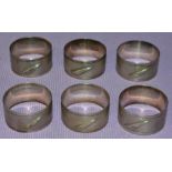 Set of six authentic hallmarked sterling silver British Airways Concorde napkin rings, Sheffield