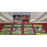 Four Norwich City and Two Southampton FC football programmes from the 1980s signed by Martin Peters,