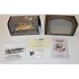 Corgi Classics special edition gold coloured James Bond Aston Martin, with two ejectable figures,