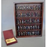 Franklin Mint Waterloo collection of approx. 50 metal painted soldiers, with display case and
