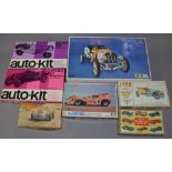 Seven model kits, 2 unstarted 1/24 Wills Finecast "Auto-Kit" all metal kits, 1933 MG K3 Magnette and