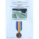 WWI casualty victory medal awarded to 3741 LCpl. John William Carter, 5th Bn. Australian Infantry,