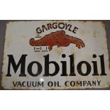 Gargoyle Mobiloil Vacuum Oil Company single sided enamel advertising sign. L54.4x35.6cm.