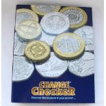 Selection of collectable £2 coins (approx. 36) and old style £1 coins (17) in changechecker folder