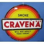 Vintage Craven A cigarettes circular enamel sign, W61cm