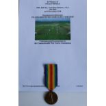 WWI casualty victory medal awarded to 5009 Pte. P Dingle, 49th Battalion Australian Infantry, AIF,
