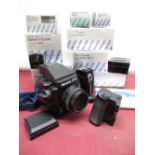 Mamiya 645 Super medium format camera including left hand grip (untested), AE Prism, 80mm F2.8