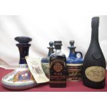 Lamb's Navy Rum in Andrew & Sarah 1986 and HMS Warrior, both in flagons, 750ml 40%vol, empty The