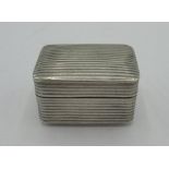 Early C19th hallmarked silver nutmeg grater, reeded body with hinged lid and rasp, possibly Joseph