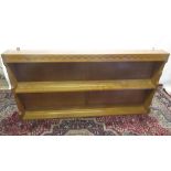 Peter Rabbitman Heap of Wetwang- an oak plate rack, with panelled back, penny moulded cornice and