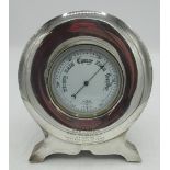 Early C20th presentation Aneroid barometer with 9cm circular white enamel dial, in Edw.VII