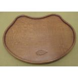 David Langstaff Oakleaf Furniture Easingwold - kidney shaped adzed oak tray with moulded edge,
